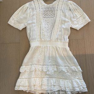 LoveShackFancy Leighton White Lace Dress